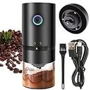 BEYUDG Coffee Grinder Portable Electric Coffee Grinders 8 Levels Adjustable Coarseness Automatic Burr Coffee Bean Grinder 1500mAh Rechargeable One Touch Ceramic Coffee Mill with Clean Brush Black