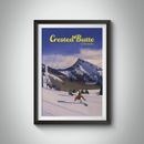 Crested Butte Colorado Skigebiet Reiseposter - gerahmt - Eimerliste Drucke