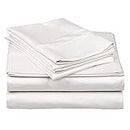 Microfiber 4PCs Sheet Set – Includes 1 Flat Sheet, 1 Elastic Fitted Sheet + 2 Pillowcases – White Solid_King_8" Deep