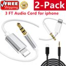 2 Pack For iPhone Audio Cable Adapter 8 Pin to 3.5mm AUX Audio Car Adapter Cord