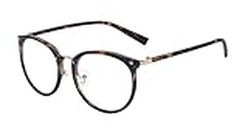 ALWAYSUV Retro Fashion Klassische Brille mit rundem Druck Metall Vollrahmen-Gläser mit klarer Linse für Frauen/Männer