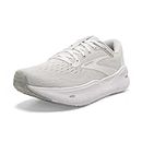 Brooks Men s Ghost Max Cushion Neutral Running & Walking Shoe, White/Oyster/Metallic Silver, 12.5 Wide