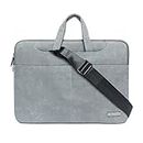 Probus PU Leather Laptop Sleeve Case Messenger Organizer Bag - Dark Grey