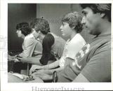 1982 Press Photo Boys playing Pac-Man video games - afa48952