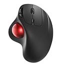 Wireless Trackball Mouse, Rechargeable Ergonomic, Easy Thumb Control, Precise & Smooth Tracking, 3 Device Connection (Bluetooth or USB), Compatible for PC, Laptop, iPad, Mac, Windows, Android