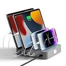 4 Port USB Charging Station for Multiple Devices, Detachable Desktop Docking Station Charging Station Organizer for Phones, Tablets, and Other Electronics Smartphone Best Gifts