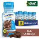 Glucerna Original Diabetic Protein Shake, Rich Chocolate,8fl oz Bottle, 16 Count