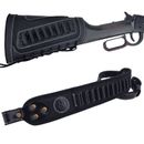 OP Leather Set of Gun Buttstock Cover And Gun Shell Sling 12GA .357 .308 .22LR