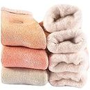 Calze da donna in lana super spesse, termiche e calde, morbide e confortevoli, per l'inverno, confezione da 3 – 5 pezzi, multicolore, C2-cotone super spesso, confezione da 3, Etichettalia unica