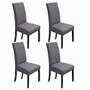 NORTHERN BROTHERS Dining Room Chair Covers Stretch Chair Covers, Removable Washable Parsons Kitchen Chair Covers Set of 4, Dark Grey