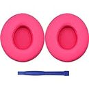 Beats Solo 3 Wireless Ear Pads Replacement, Protein Leather Memory Foam Headphone Earpads Ear Cushion Pad for Beats by Dre Solo 3 Wireless & Solo 2 Wireless Over Ear Headsets (Pink)