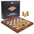 Electronic Chess Board Computer - The King Performance - Real Wood Chess Board and Pieces - Kids & Adults - AI Chess Board - Smart Chess Board - LCD Screen - Connect Addons - by Millennium Chess