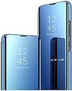 CASEKIT Smart View Mirror Flip Case for Samsung Galaxy Note 5 Soft Plastic Kickstand Polycabonate Leather Flip Cover for Samsung Galaxy Note 5 - Blue
