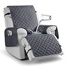 TAOCOCO Non-Slip Recliner Chair Cover Sofa Slipcover, Pet Cover for Small Recliner Chair with Elastic Straps, Washable Reclining Chair Cover Recliner Furniture Protector (23' Small, Dark Grey)