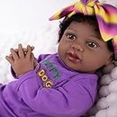 Milidool Reborn Baby Dolls Black, African American Baby Doll, 22 inch Realistic Newborn Real Life Baby Doll, Great Gift for Collection & Kids Age 3+