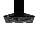 Hindware Smart Appliances Marvia 60 cm 1000 m³/hr Pyramid Kitchen Chimney With Elegant Look, Push Button Control, Efficient Dual LED Lamps & Double Baffle Filter (Black)