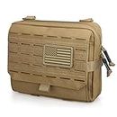 WYNEX Tactical Molle Admin Pouch of Tri-Fold Open Design, Molle Tool Pouch First Aid Pouch EDC Utility Pouches Tools Bag Molle Attachment Organizer Include U.S.A Flag Patch