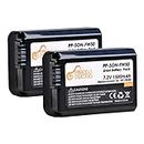 NP FW50 Pickle Power 2-Pack Camera Battery Replacement for Sony A6000, A6500, A6300, A7, A7II, A7SII, A7S, A7S2, A7R, A7R2, A7RII, A55, A5100, Rechargeable Li-ion Batteries, 1500mAh, 100% Compatible