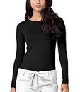 Adar Uniforms Underscrubs for Women - Long Sleeve Underscrub Comfort Tee - 2900 - Black - L