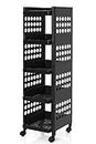 NEATERIZE Multipurpose Storage Racks | 5 Shelfs Storage Organizer Racks for Home, Kitchen, Bathroom | Kitchen Trolley Rack with Wheels (5 Racks, Black)