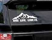 Lionston Mountain Adventure One Live. Live IT Car Stickers Exterior Windows Hood Bumper PVC Vinyl Size:- 15X30 White