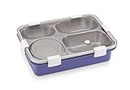 LD LUCIDO DECORE Insulated Lunch Box | Stainless Steel Tiffin Box for School, Office, Travel | Tight Sealed Leak Proof | Full Meal (Voilet)