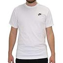 Nike Herren Sportswear Club T shirt, Weiß / Schwarz, S EU