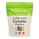 NuNaturals Unflavored Beef Gelatin Powder, Instantly Thickens, Stabilizes, and Texturizes, 1 lb