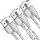 3 pack Fast Charger MFI Certified USB-A Cable For iPhone Charging Line 3FT (1m)