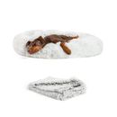 Best Friends by Sheri Bundle The Original Calming Shag Donut Cat & Dog Bed + Throw Metal in Brown | 9.3 H x 50 W x 40 D in | Wayfair 4941