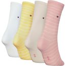Socken TOMMY HILFIGER Gr. 39-42, bunt (pink, yellow, white) Damen Socken Wäsche Bademode klassisches raffiniertes Streifendesign