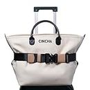 Cincha The Original Travel Belt for Luggage - Add a Bag Luggage Strap for Carry On Bag - Airport Travel Accessories for Women & Men - As Seen on Shark Tank, Toffee, One Size, Adjustable Nylon Luggage Strap with Metal Buckle and Vegan Leather Accents