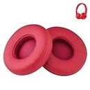 Esen Solo 3 Replacement Ear Pads Cushions Solo2 Earpads Accessories Compatible with Beats by Dre Solo3 Solo 2 Wireless A1796B0534 Headphones, Made of Protein Leather Memory Foam (Red)