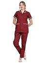 AURA FAB Nurse Dress Hospital Staff, Clinics, Home Health, Nanny Uniforms, Nurse Uniforms - Polyster/Viscose (38, Maroon)