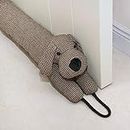 Marwood Under Door Draft Stopper Decorative Wind Stopper 30 inch for Door & Window, Weighted Animal Air Draft Stopper Snake Noise Blocker for Bottom of Door with Hanging Loops - Brown Dog