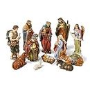 glitzhome 15.5" x 36" Large Christmas Nativity Figurines Set for Tabletop Decorations, Christmas Resin Scenes Figures Sets Table Topper Ornaments, 12Pcs Christmas Collectibles Figurines Statue Decor
