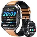 Smartwatch Fitnessuhr Uhren Armbanduhr mit Telefonfunktion: 2.0" Smart Watch Herren mit Pulsuhr Schlafmonitor Schrittzähler 3ATM Wasserdicht Fitness Uhr Sportuhr Männer 100+ Sportmodi für iOS Android