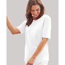 Blair Women's Essential Knit Elbow Sleeve Curved-Hem Tee - White - L - Misses