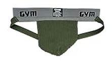 Men's Gym Workout Jockstrap with 2" Waistband (Army, Large, 1-Pack)