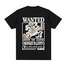 Anime-Gear-5-Luffy-Graphic-T-shirt-Men-s-Clothing-100-Cotton-Short-Sleeve-T-shirts Black L