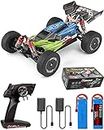 Wltoys 144001 RC Car Buggy with 2 Charger Extra 2200mAh Battery,1:14 Full Scale 4WD 60km/h High Speed Racing Off-Road Drift for Adults (Green)