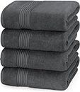 Utopia Towels - Premium 100% Combed Ring Spun Cotton Bath Towels, Ultra Soft and Highly Absorbent Bathroom Towels 27 x 54 inches, Large Bath Towels (4 - Pack) (Grey)