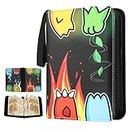 Trading Card Binder for Pokemon, 4 Pocket Fits 480 Cards Zipper Carrying Case Card Holder Album, Card Book Folder with 60 Removable Sleeves