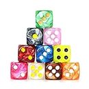SmartDealsPro 10-Pack Pearl D6 Six Sided 16mm Dice Die for DND, MTG, RPG, Tenzi, Yahtze, Bunco, Table Borad Games, Math Teaching… (Color 8)