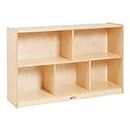 ECR4Kids Birch 5-Section School Classroom Storage Cabinet with Casters, Natural, 30" H