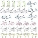 Paper Clips 30 Pieces Cute Animal Shaped Paperclips Metal Paper Clamps for Paperwork Documents, Bookmarks, Paper Clips for School, Office, Stationery Supplies, Multicoloured