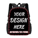 DeviseHouse Custom 17 Inch Large Capacity Backpack For Mens Womens, Personalized Backpacks With Photo Text Logo,Customized Computer Bag For Travel, Camping, Office.