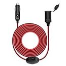 4.0M 17AWG Switched Automotive Cigarette Lighter Extension Cable with Fuse 20A Automotive Cigarette Lighter Adapter (13ft)