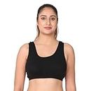 Adira | Lounge Bra for Women Plus Size | Slip On Bras to Wear at Home | Comfortable Bra | Wirefree & High Coverage | Sleep Support | Avoids Stretch Marks | Plus Size | Pack of 1 | Black | 6XL