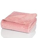 Glart Kuscheldecke in Altrosa 150x200 cm für Sofa oder Couch. Extra weiche Wolldecke als Tages- oder Sofadecke, ohne Ärmel. Rosa/Pink